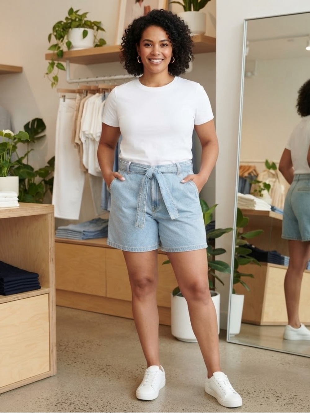 ⁠Tommy Hilfiger Light Blue High Rise Denim Shorts 12⁠